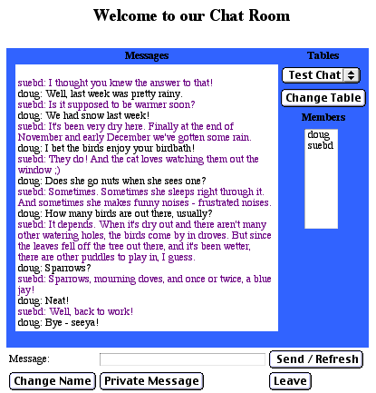 HTML chat interface