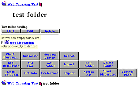 Test folder showing added test headings